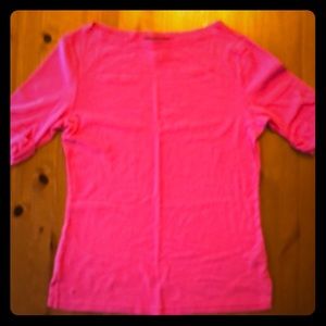 Ralph Lauren boat neck hot pink tee